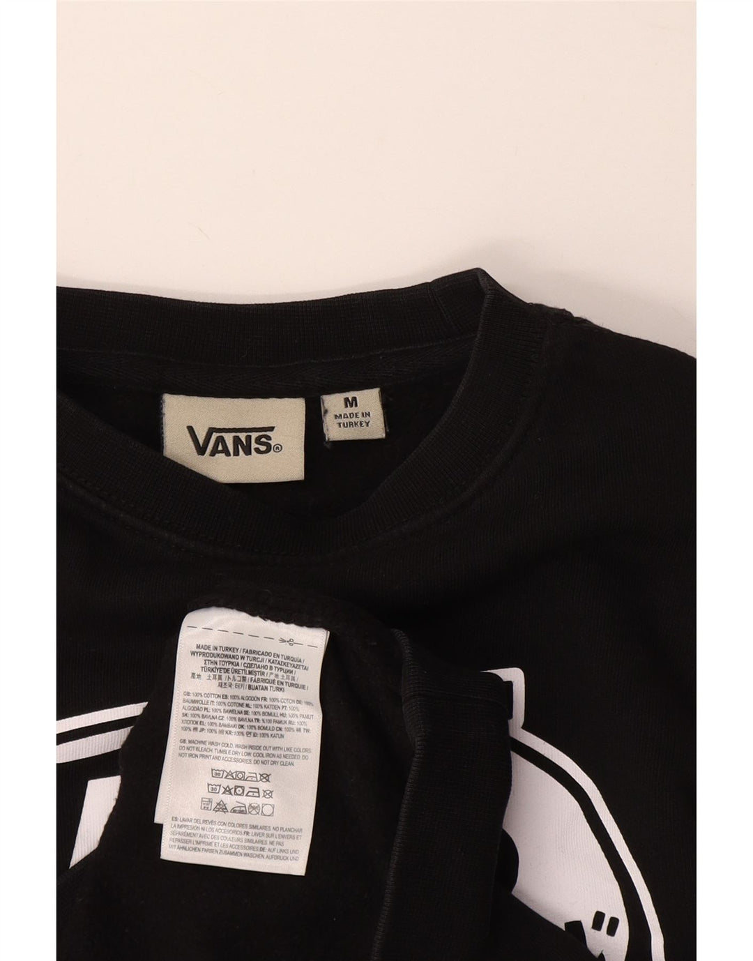 VANS Sudadera gráfica para mujer Jumper UK 14 Medium Black Cotton