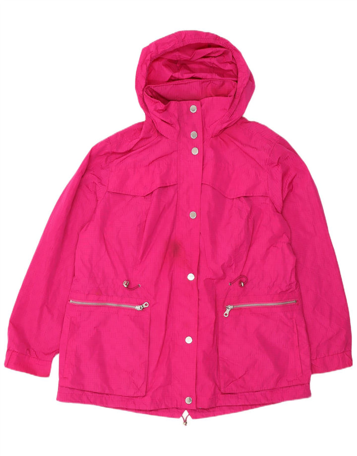 Marks & Spencer Chaqueta impermeable con capucha para mujer UK 40 XL Poliéster rosa