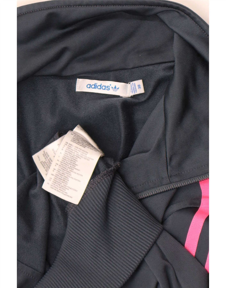 Adidas - Chaqueta de chándal para mujer, talla 38, poliéster gris pequeño