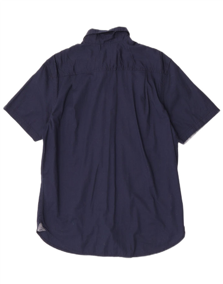 Camisa Lee De Manga Corta Para Hombre De Algodón Azul Marino Medio
