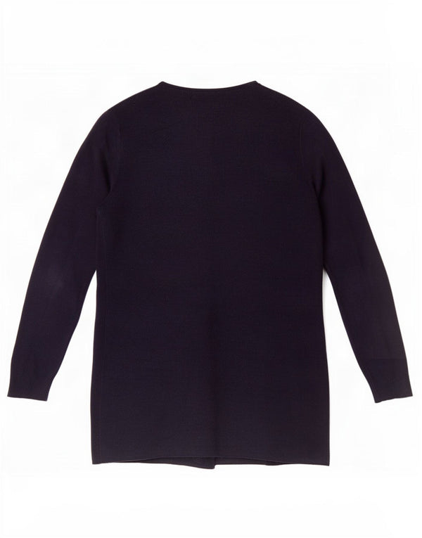 Marks & Spencer Suéter tipo cárdigan abierto para mujer UK 10 Small Azul marino Acrílico