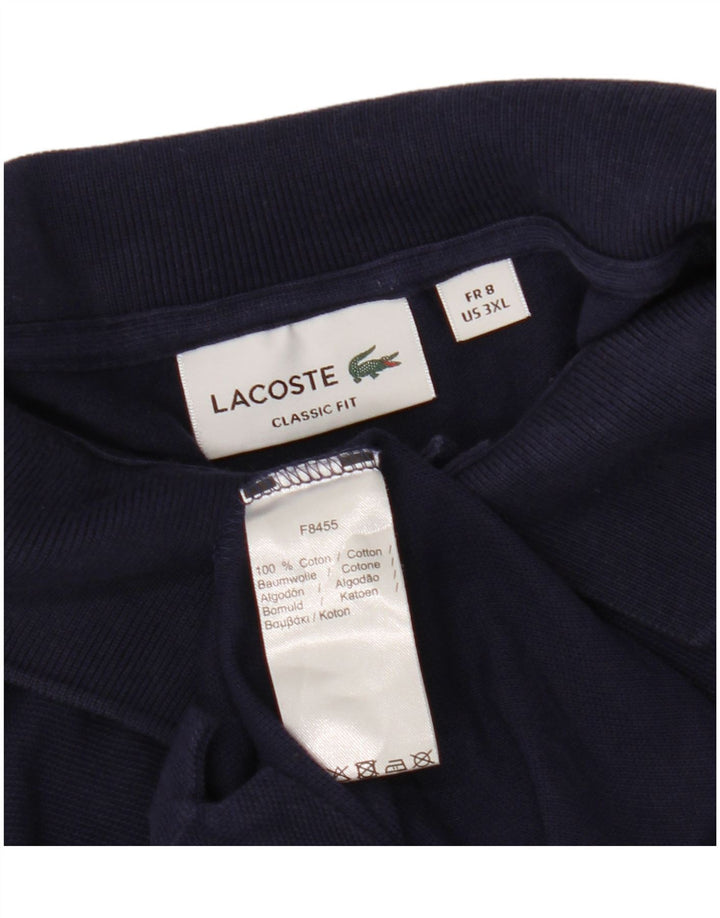 LACOSTE Polo de ajuste clásico para hombre talla 8 3XL algodón azul marino