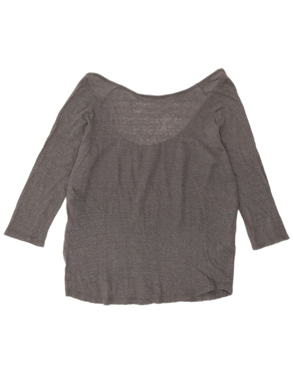Zara Mujer Top Manga 3/4 UK 46 Grande Gris