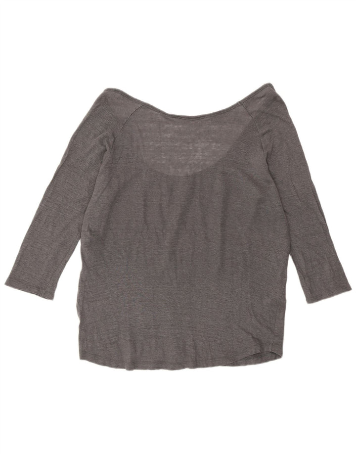 Zara Mujer Top Manga 3/4 UK 46 Grande Gris