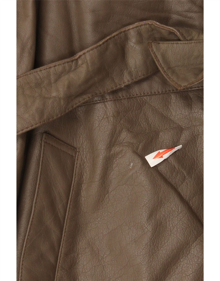 Chaqueta de cuero vintage para hombre IT 56 3XL Marrón