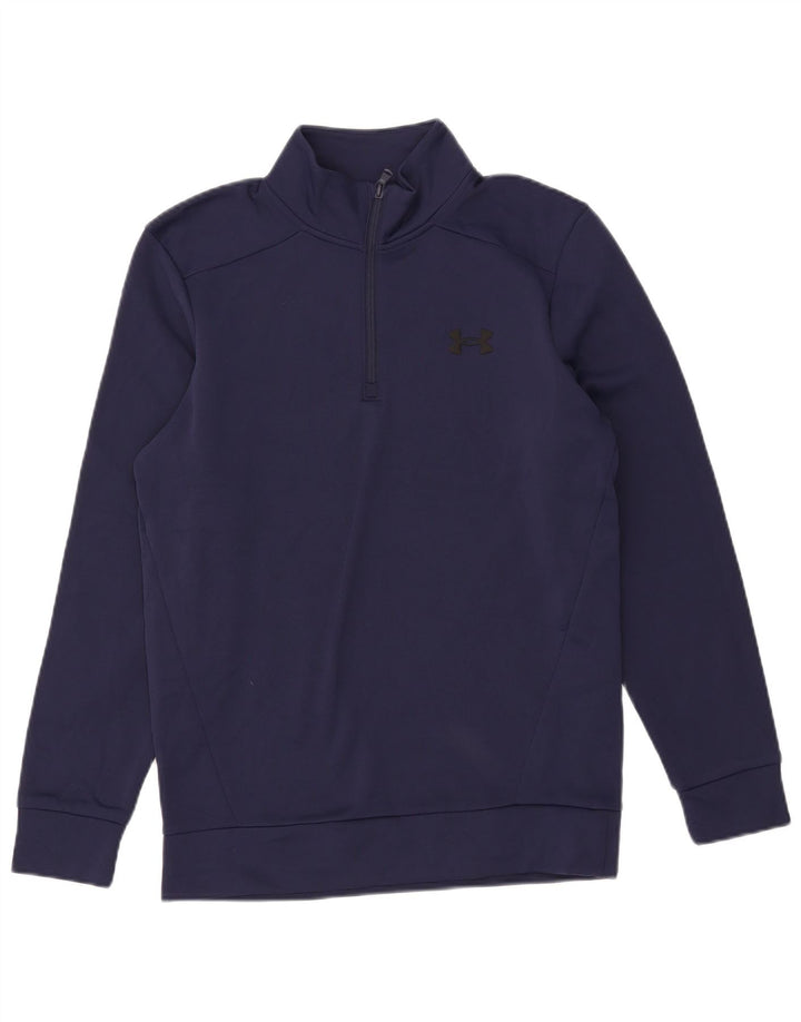 Under Armour Hombre Zip Neck Sudadera Jumper Small Azul Marino Poliéster