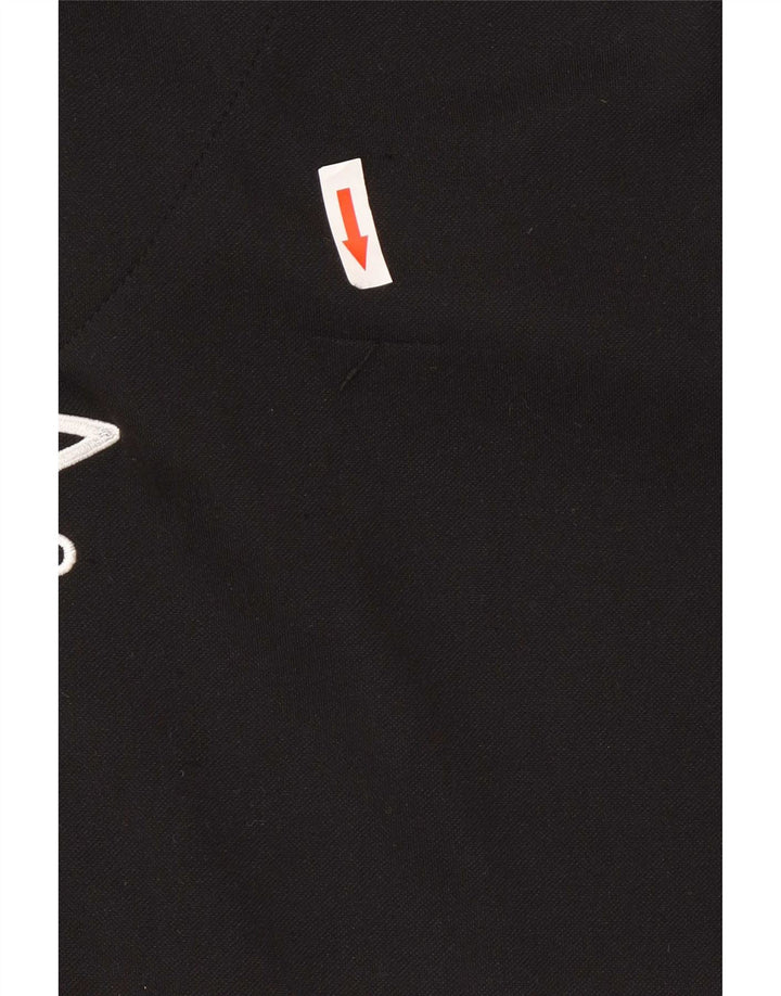 Umbro Hombre Zip Neck Jersey Chándal Top Grande Poliéster Negro