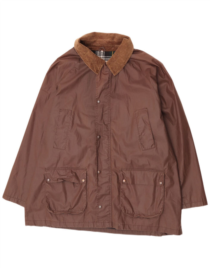 Brugi Chaqueta de algodón encerado para hombre IT 56 3XL Algodón marrón