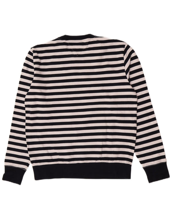 Tommy Hilfiger Sudadera Gráfica para Hombre Jumper XL Algodón A Rayas Azul Marino