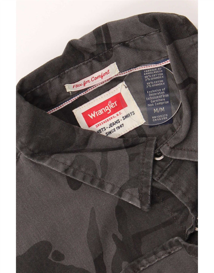 Camisa Wrangler Hombre Algodón Camuflaje Gris Medio