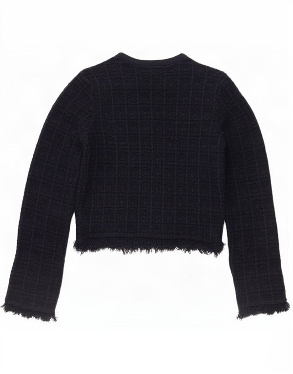 Marks & Spencer - Cárdigan corto para mujer, talla 6, XS, algodón a cuadros, color azul marino