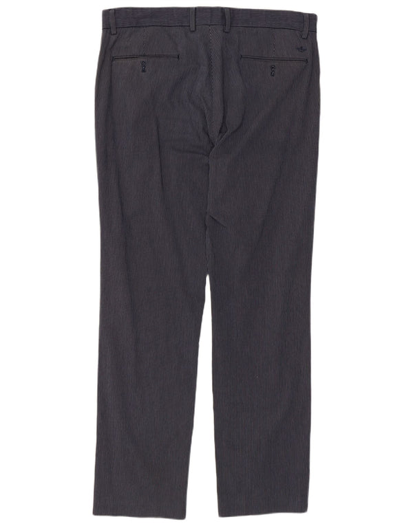Dockers Pantalón de traje recto para hombre W36 L32 Azul marino Algodón a rayas