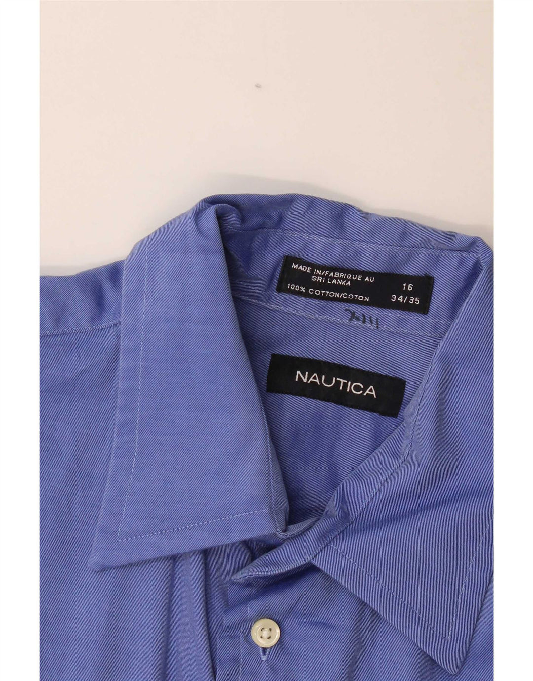 Camisa Nautica para hombre talla 16 algodón azul grande