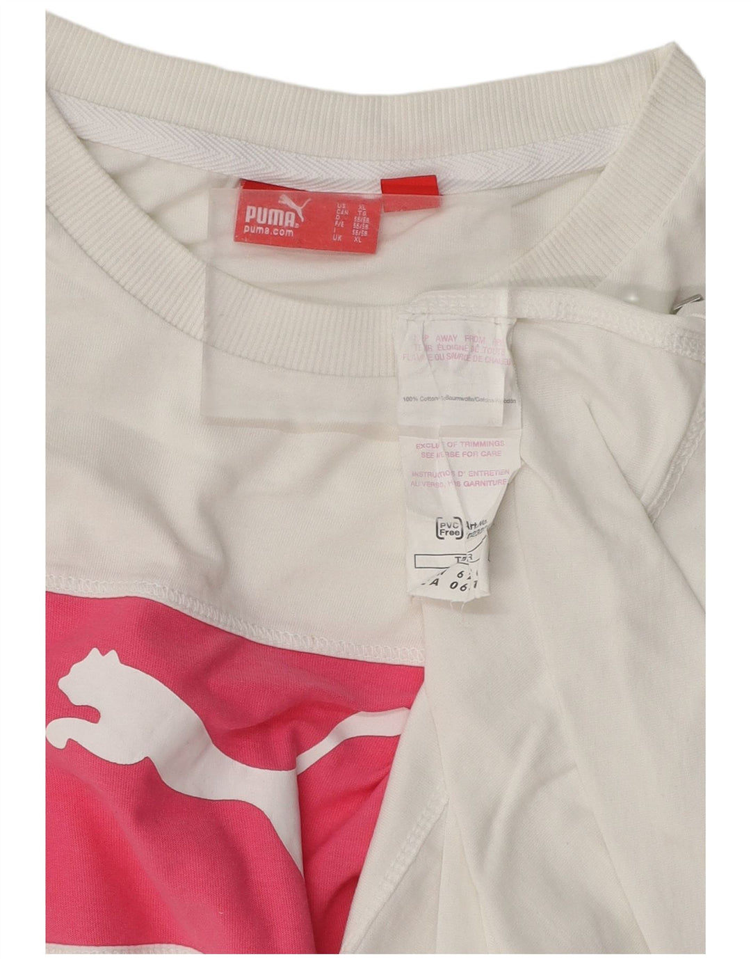 PUMA Camiseta sin mangas gráfica para hombre XL Algodón blanco con bloques de color