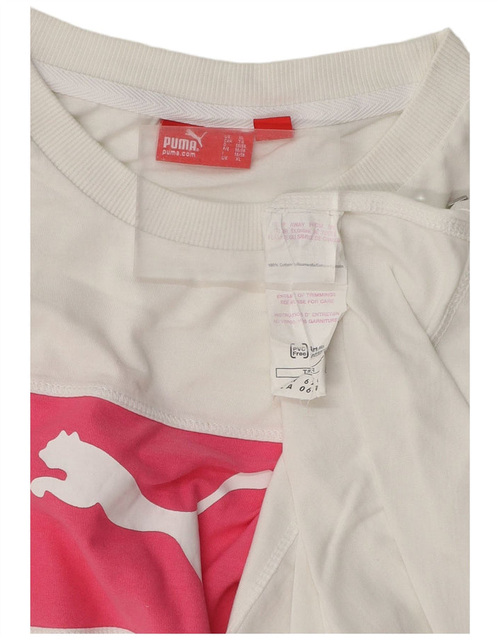 PUMA Camiseta sin mangas gráfica para hombre XL Algodón blanco con bloques de color