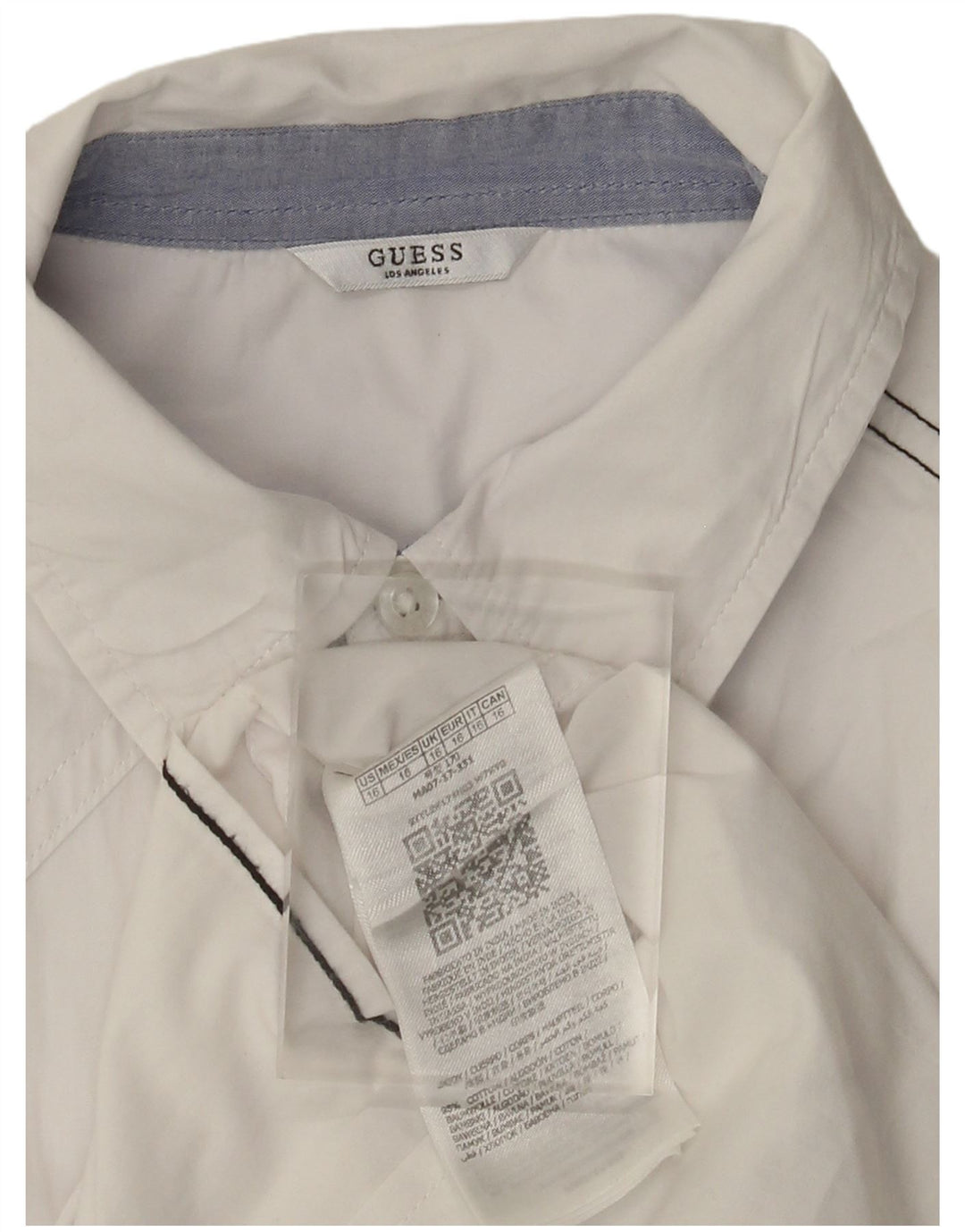 Guess Camisa Mujer UK 46 Grande Algodón Blanco
