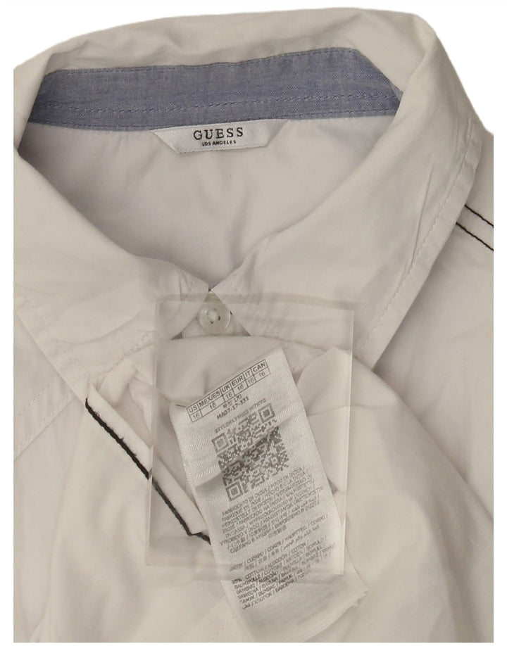 Guess Camisa Mujer UK 46 Grande Algodón Blanco