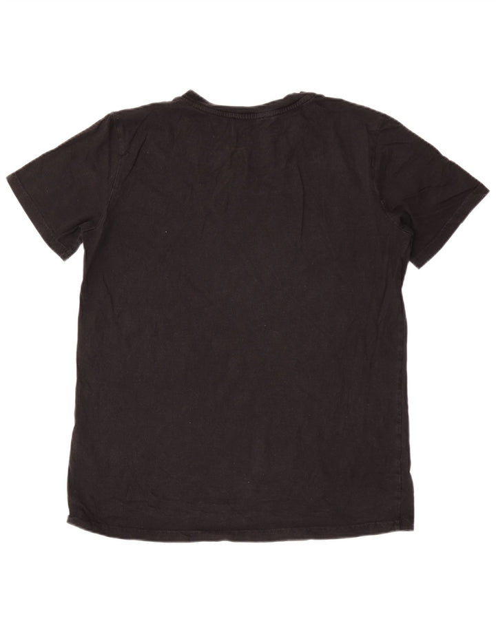 Diesel Hombre Camiseta Gráfica Top Grande Algodón Negro