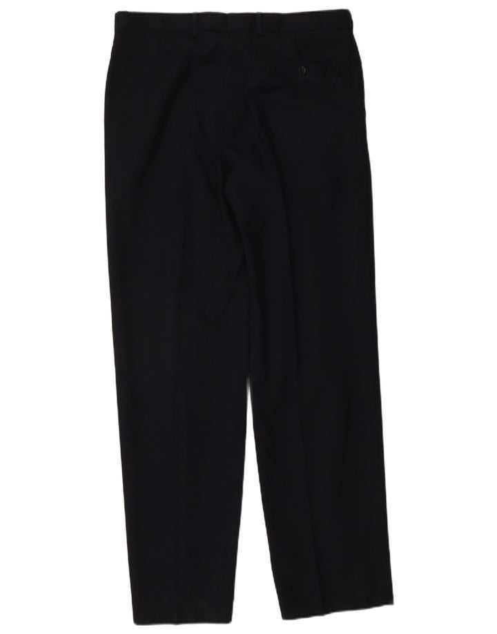 Marks & Spencer Pantalones de traje de corte regular con pinzas para hombre W34 L33 Azul marino