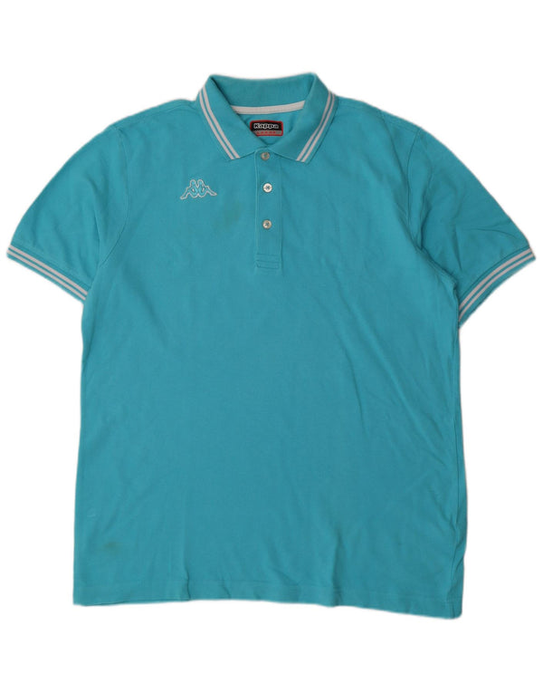 Polo Kappa Hombre Grande Azul Algodón