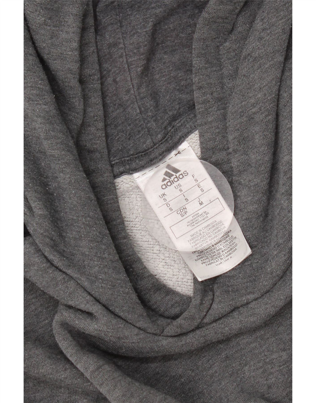 Adidas Hombre Sudadera Con Capucha Jumper Pequeño Gris Algodón