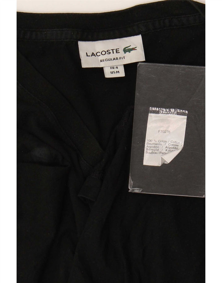 Lacoste Camiseta de corte regular para hombre talla 4 mediana algodón negro