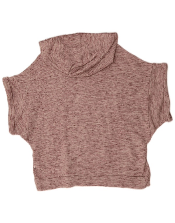 ADIDAS Jersey con capucha de manga corta extragrande para mujer UK 8 Small Borgoña