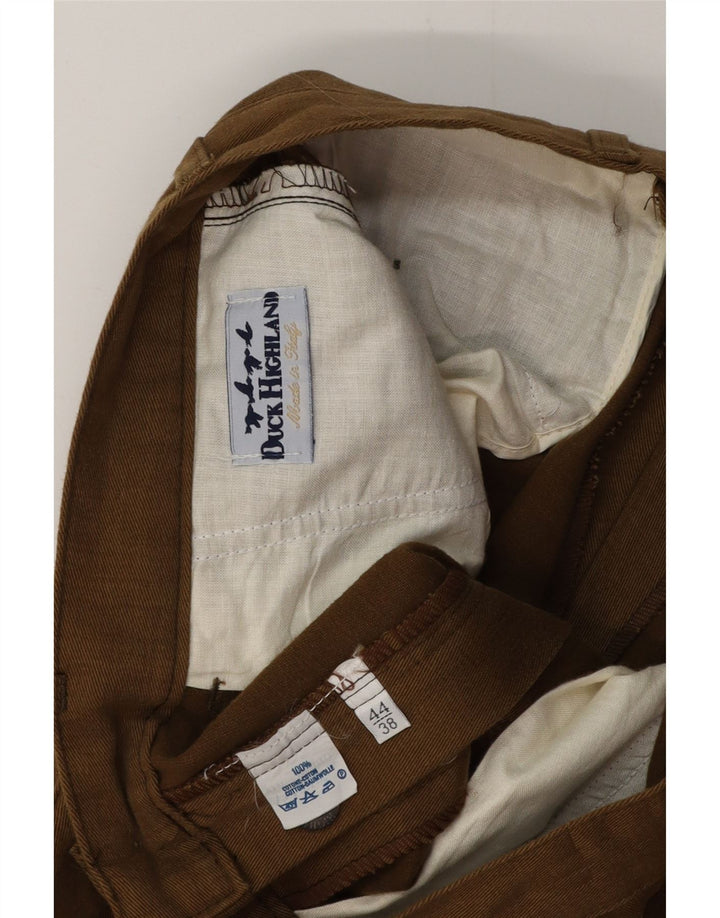 VINTAGE Pantalones chinos pegados para hombre W28 L31 Algodón marrón