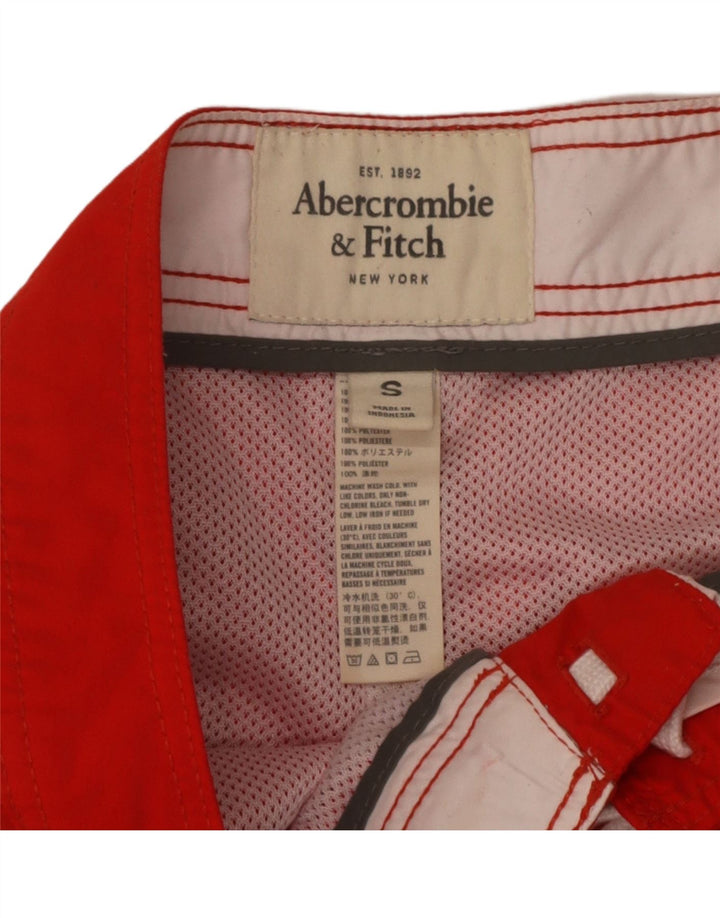 ABERCROMBIE & FITCH Mens Swimming Shorts Small Red Polyester
