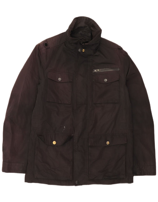 Marks & Spencer Chaqueta utilitaria para hombre UK 38 Mediana Negro Poliéster