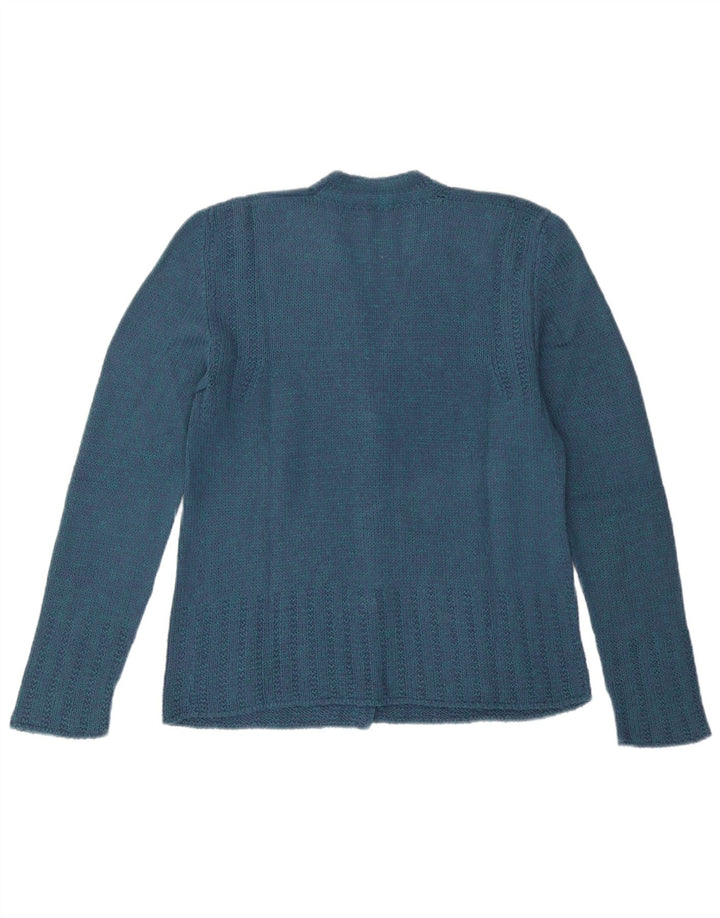 Vintage mujer Cardigan suéter Reino Unido 12 azul medio