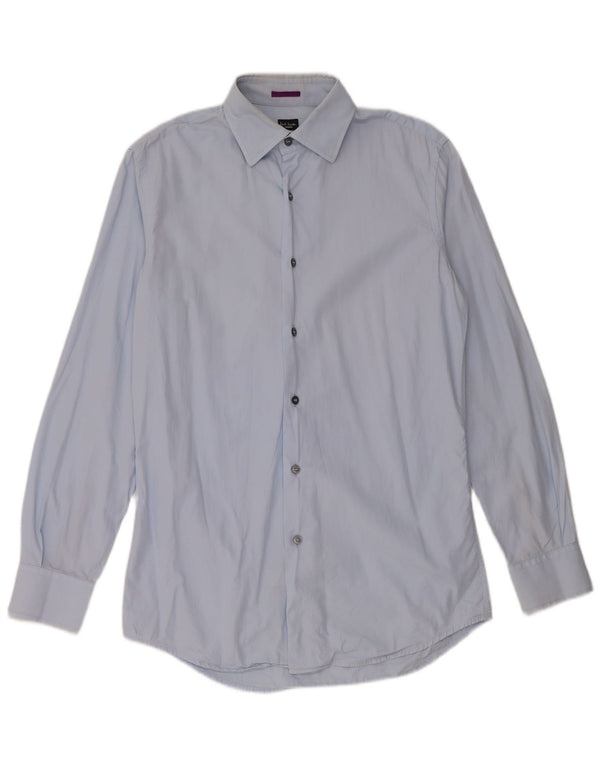 Paul Smith Camisa para hombre Talla 38 15 Algodón azul medio