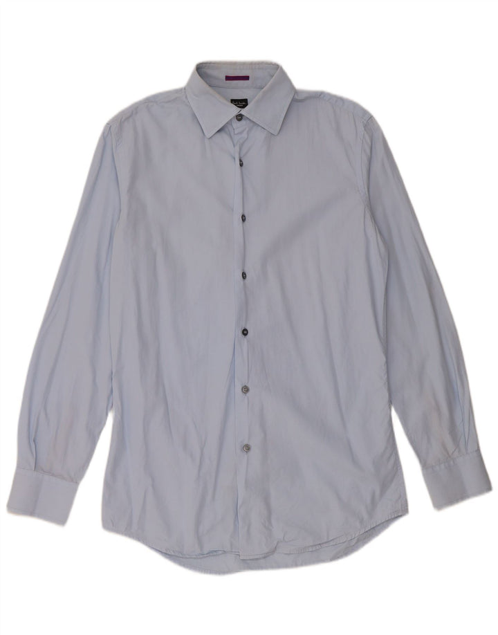 Paul Smith Camisa para hombre Talla 38 15 Algodón azul medio