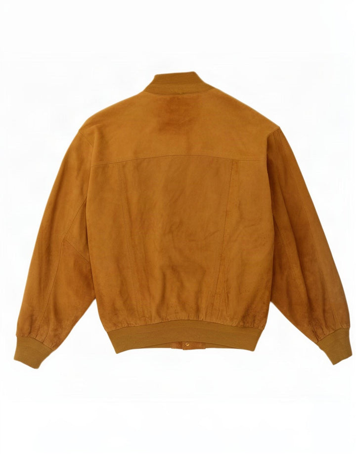 Vintage hombres ante bomber chaqueta IT 56 3XL cuero beige