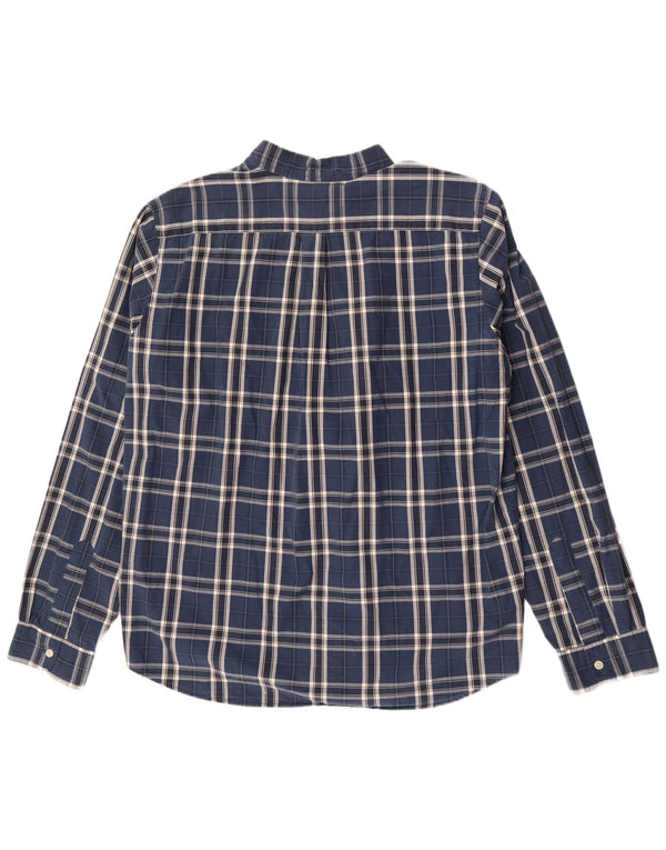 Abercrombie & Fitch Camisa musculosa para hombre XL Algodón a cuadros azul marino