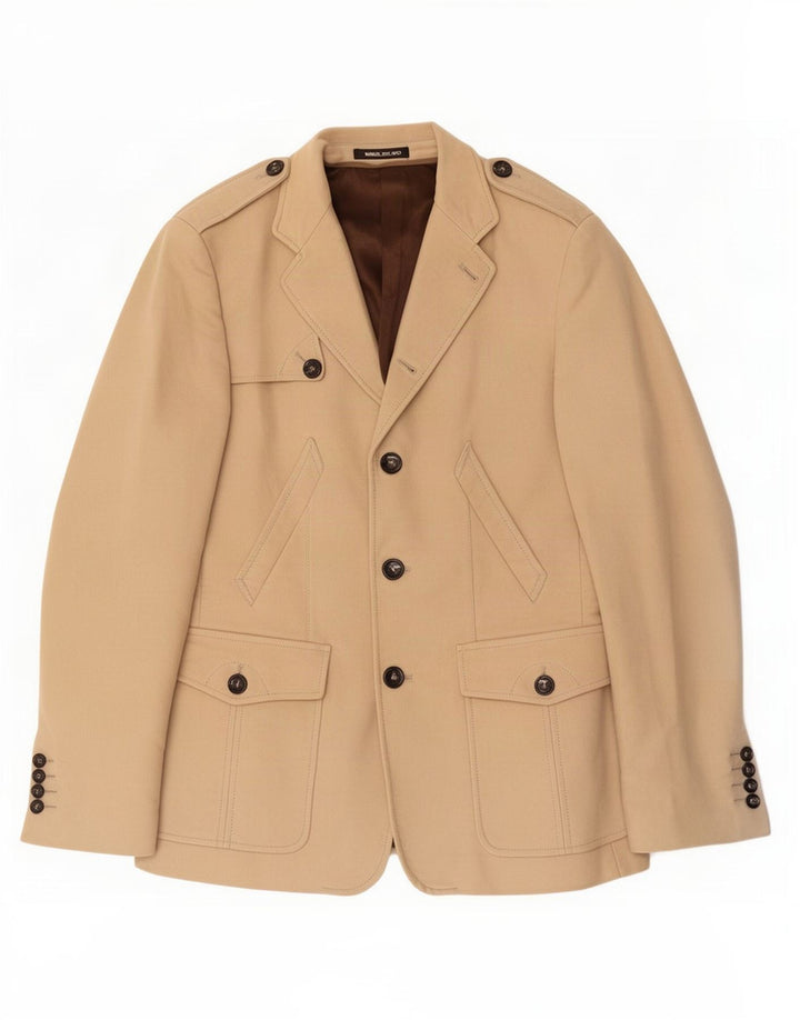 Manuel Ritz Pipo Chaqueta militar de 3 botones para hombre IT 50 Large Beige