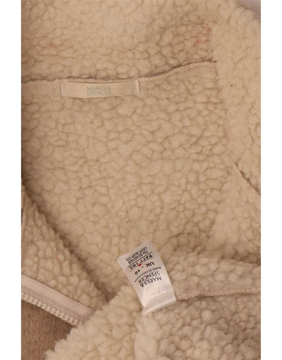 Marks & Spencer Abrigo extragrande Sherpa para mujer Reino Unido 10 Pequeño beige moteado