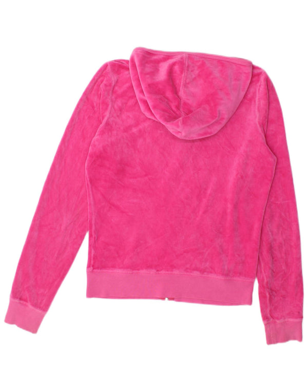 Juicy Couture Suéter con capucha y cremallera para mujer UK 40 Grande Algodón rosa