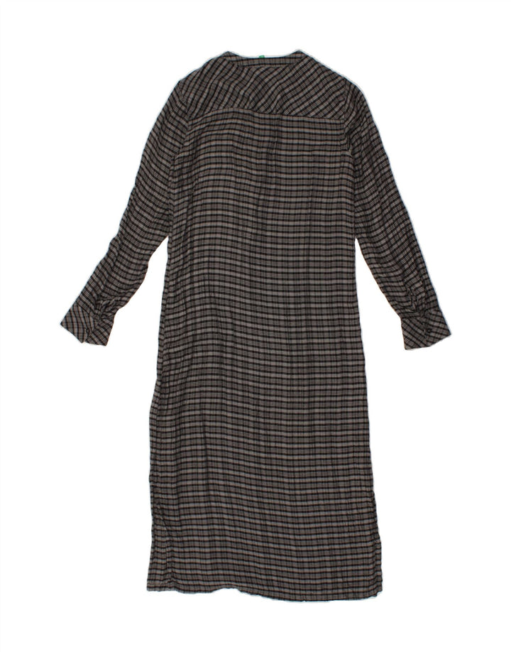 BENETTON Womens Pullover Shirt Dress UK 6 XS Grey Check Modal Vintage Benetton and Second-Hand Benetton from Messina Hembry 
