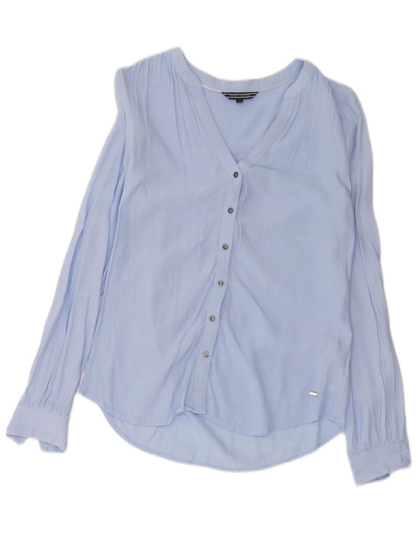 Tommy Hilfiger Blusa para mujer US 4 Small Blue Viscosa