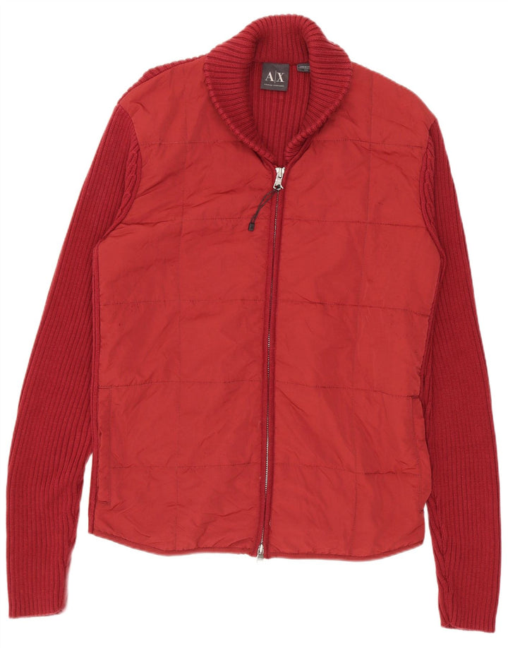 ARMANI EXCHANGE Suéter tipo cárdigan para hombre Nylon rojo mediano