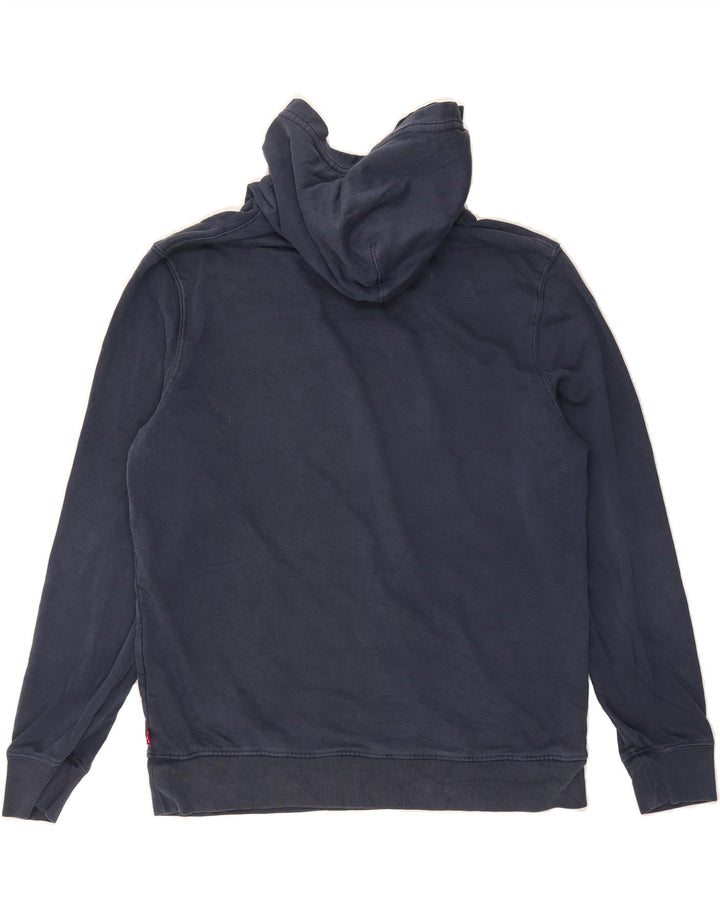 LEVI'S Mens Standard Graphic Hoodie Jumper Medium Navy Blue Cotton Vintage Levi's and Second-Hand Levi's from Messina Hembry 