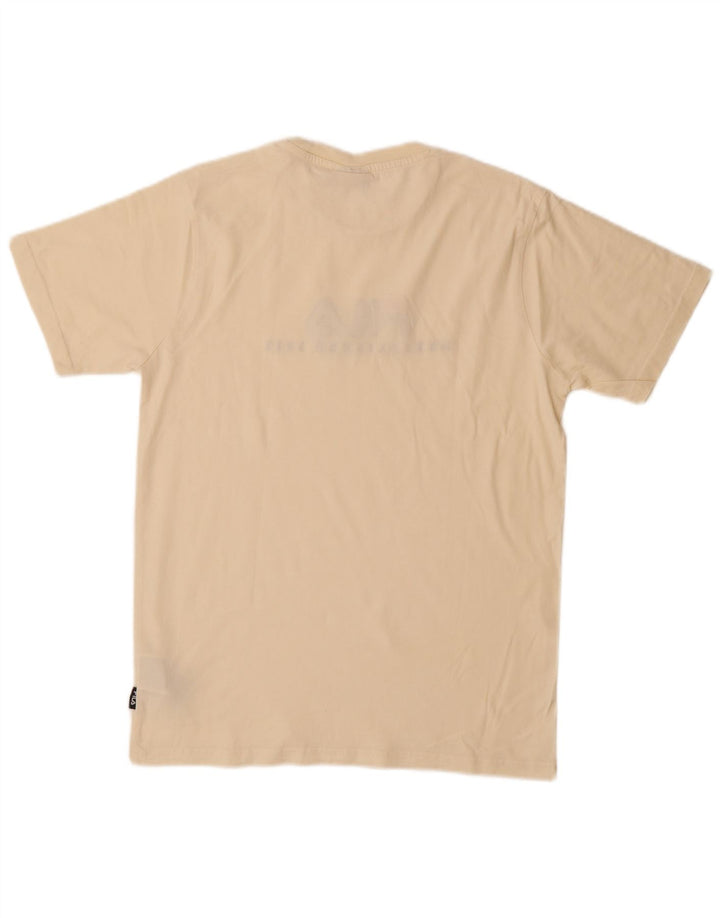 Fila - Camiseta gráfica para hombre, talla pequeña, algodón beige
