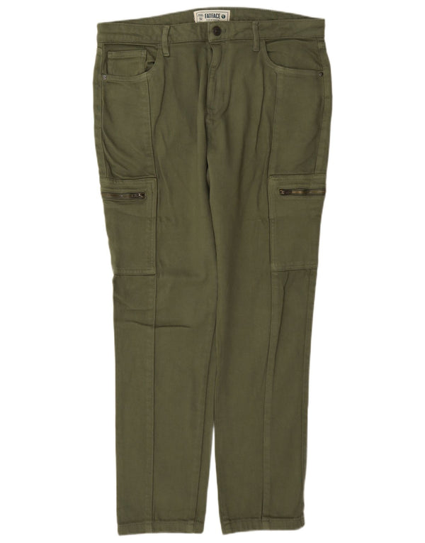 Pantalones cargo de cintura alta para mujer de Fat Face UK 40 Large W36 L30 Caqui Algodón