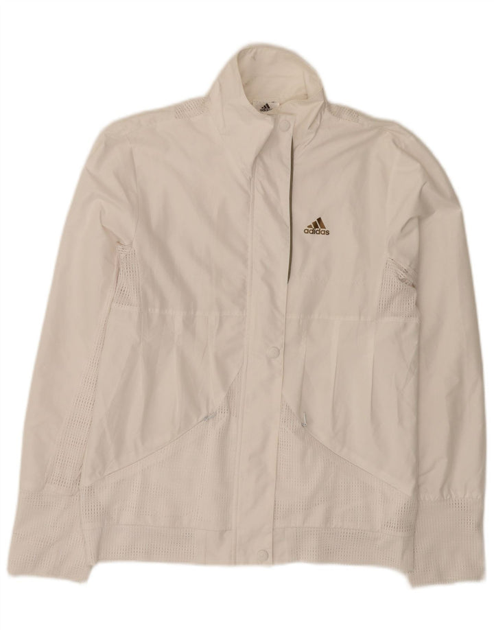 Adidas - Chaqueta de chándal para mujer, talla 12, poliéster blanco mediano