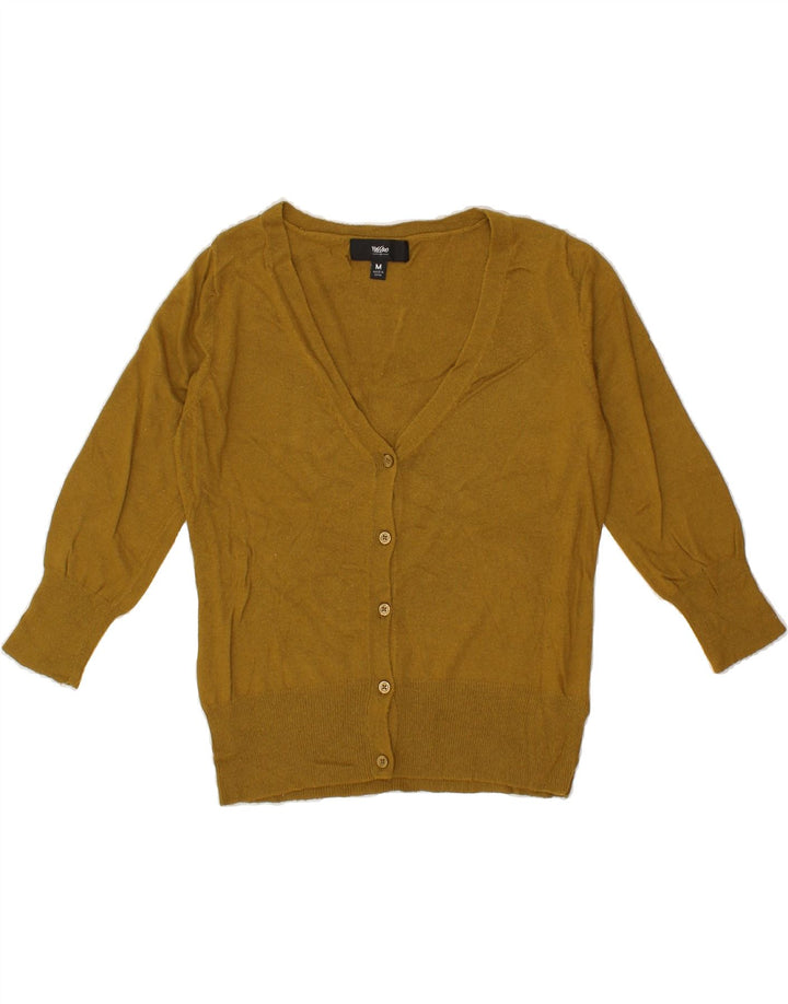 MOSSIMO Womens Cardigan Sweater UK 14 Medium Khaki Nylon Vintage Mossimo and Second-Hand Mossimo from Messina Hembry 