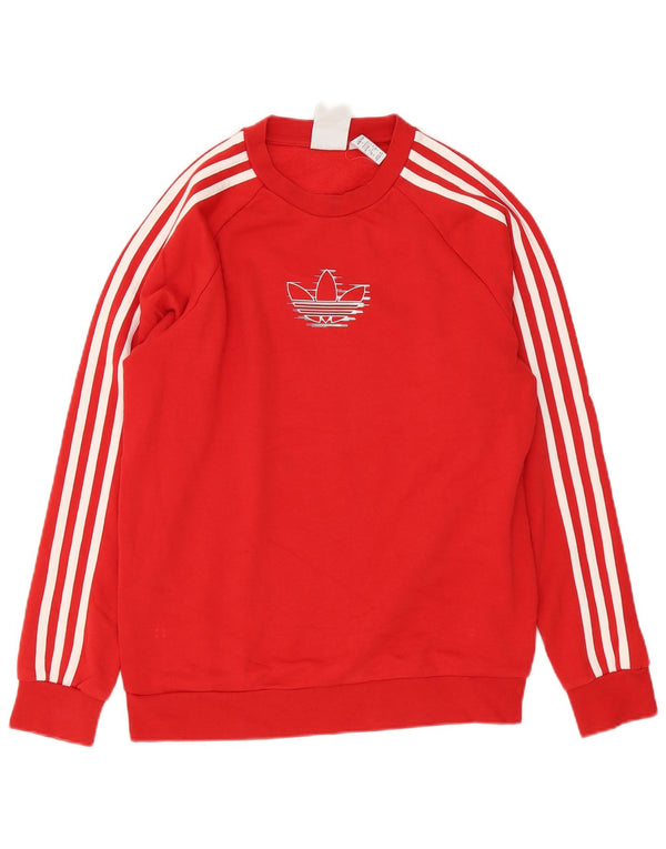 Adidas Hombre Sudadera Gráfica Jersey Pequeño Algodón Rojo