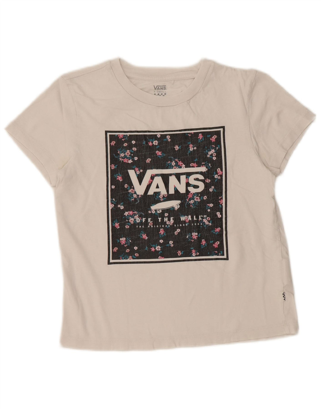 VANS Camiseta corta con gráfico para mujer UK 6 XS Algodón blanco