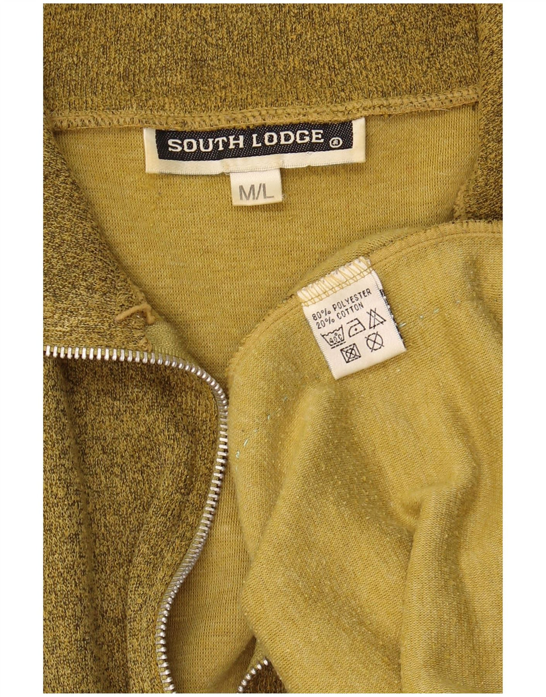 VINTAGE Womens Oversized Tracksuit Top Jacket UK 14 Medium Khaki Polyester