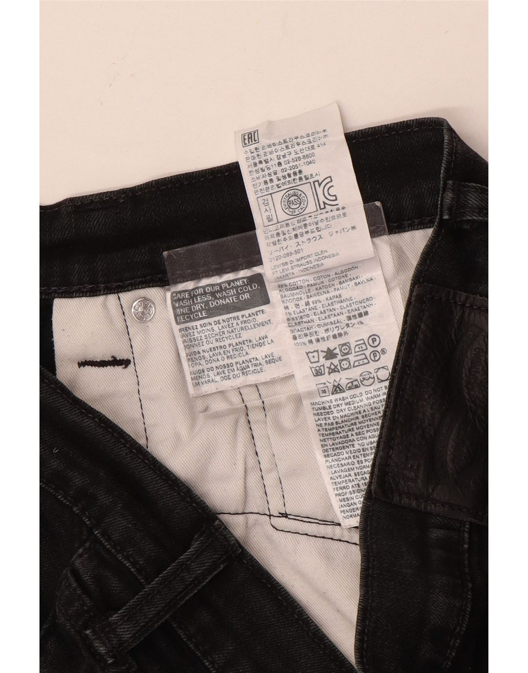 Levi's Hombre 511 Slim Jeans W33 L32 Algodón Gris